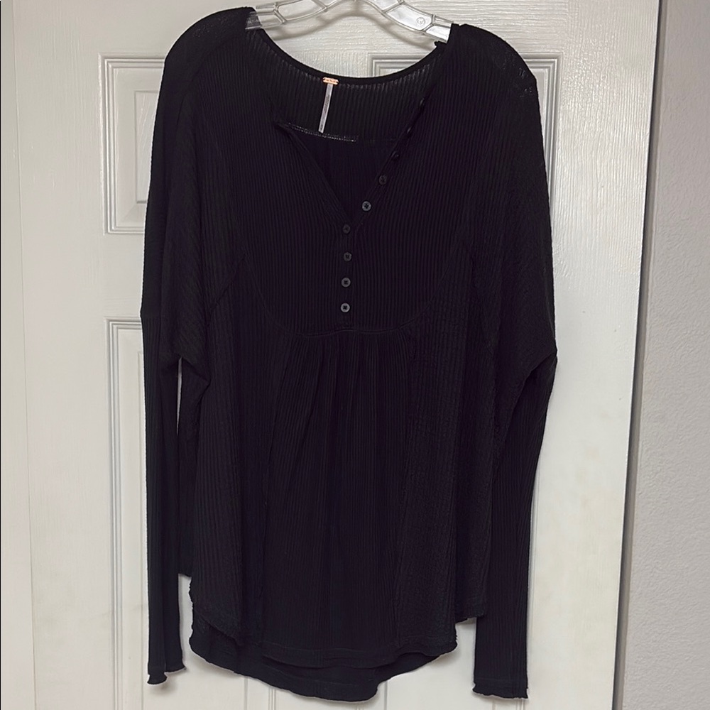 Free People thermal knit v-neck top